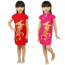 Children Clothes Dress Chinese Style Phoenix Cheongsam Dress Qipao Dress New Arrival UBY