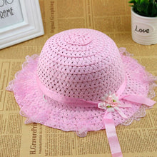 Children Kids Baby Girls Lace Flower Brim Summer Beach Sun Straw Visor Hat Cap 2-6Y UBY