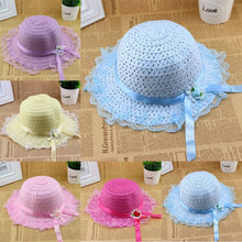 Children Kids Baby Girls Lace Flower Brim Summer Beach Sun Straw Visor Hat Cap 2-6Y UBY