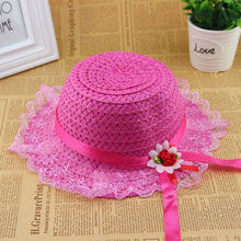 Children Kids Baby Girls Lace Flower Brim Summer Beach Sun Straw Visor Hat Cap 2-6Y UBY