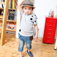 Children Kids Boys Korean Version Star Pattern Short-Sleeved Cotton T-shirt 2-7Y UBY