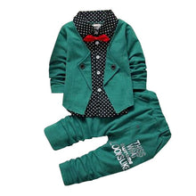 Children's Clothing Sets Baby Boy Gentleman Bow Tie Fake T-shirt Coat  Pants 2pcss Suits Kids Tracksuit Set UBY