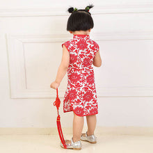 Chinese Traditional Style Kids Children Baby Girls Cotton Floral Mid-Calf Chi-pao Dress Summer Dressing UBY