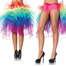 Colorful Adult Dancing Tutu Layered Organza Lace up Party Rainbow Skirt ClubwearUBY