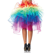 Colorful Adult Dancing Tutu Layered Organza Lace up Party Rainbow Skirt ClubwearUBY
