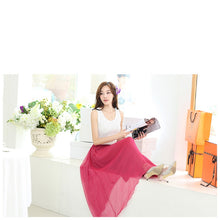 Colorful Women's Tulle Skirt Elastic Waist Silk Chiffon Pleated Long PY3 UBY