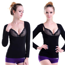 Comfort Women Low-cut Body Shaper Seamless Slim Long Sleeve Shapewear Bodysuit Warm Thermal Shirt UBY