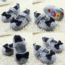Cute Baby Girls Slip-On Cotton Cloth Prewalker Gray Polka Dot Crib Shoes UBY