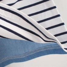 Cute Baby Kids Dress Toddler Girls Long Sleeve Striped Patchwork Denim Dress 2-6Y UBY