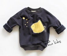 Cute Bubble Fish Print Baby Girl Batwing Sleeve Thicken Fleece Cotton Winter Hoodies Kids Sweatshirt 2 Colors HT UBY