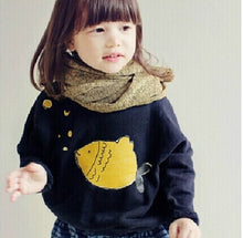 Cute Bubble Fish Print Baby Girl Batwing Sleeve Thicken Fleece Cotton Winter Hoodies Kids Sweatshirt 2 Colors HT UBY