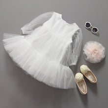 Cute Kids Baby Girls White Short Sleeve Princess Guaze Dress 2-7Years Y2 UBY