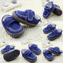Cute Kids Baby Slip-On Prewalker Blue Crib Shoes Soft Sole Crib Shoes 0-18 MonthsUBY