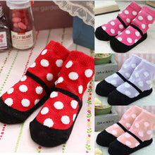 Cute Kids Baby Warm Socks born Polka Dot Socks Dress shoes Pattern Size 0-2T UBY