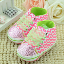 Cute Kids Stripe Sneaker Toddler Baby Girl Sole Crib Soft Pink Shoes 0-12M UBY