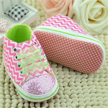 Cute Kids Stripe Sneaker Toddler Baby Girl Sole Crib Soft Pink Shoes 0-12M UBY