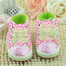 Cute Kids Stripe Sneaker Toddler Baby Girl Sole Crib Soft Pink Shoes 0-12M UBY
