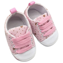 Cute Love Polka Dot Print Crib Shoes Boys Girls Laces Up Anti-Slip Sneaker UBY