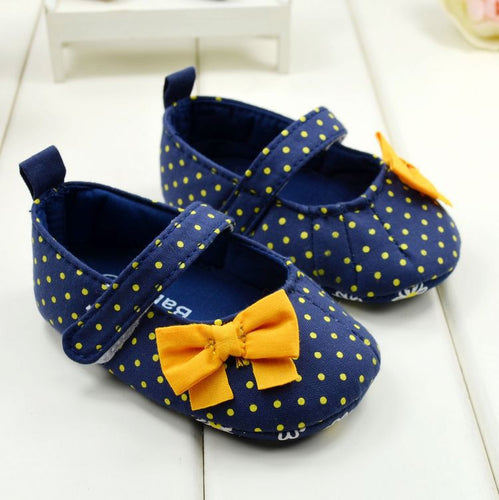 Cute Spring Autumn Baby Girl Shoes Sweet Dot Butterfly Toddlers Baby Girls First Walkers UBY