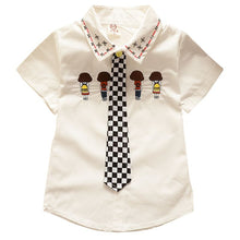 Cute Toddler Kids Boys Girls Children Cotton Collared Short-sleeved T-shirt 1-5Y UBY