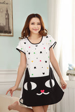 Cute Women Casual Cartoon Nightwear Sleepwear Short Sleeve Sleep Dress UBY