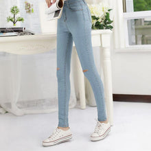 DesignerJeans Womens Denim Hollow Out Strech Blue Black Skinny High Waist Denim Pencil Pants Plus Size UBY