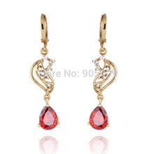 Elegant 18k Golden Plated Crystal Charm Jewelry Dangle Earrings for Women Ladies UBY