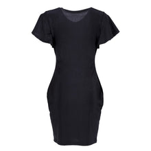 Elegant Women Lady Ruffles Sleeve Slim Bodycon Cocktail Party Dress LY3 UBY
