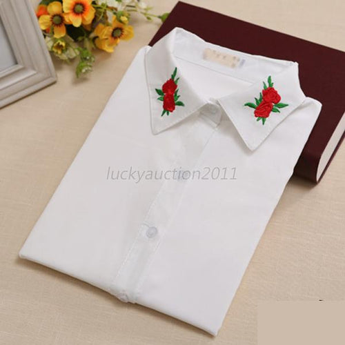 Elegant Women White Chiffon OL Casual Blouse Long Sleeve Shirt Tops Slim UBY