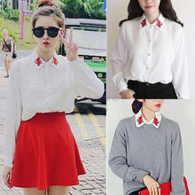 Elegant Women White Chiffon OL Casual Blouse Long Sleeve Shirt Tops Slim UBY