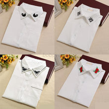 Elegant Women White Chiffon OL Casual Blouse Long Sleeve Shirt Tops Slim UBY