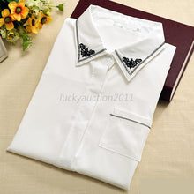 Elegant Women White Chiffon OL Casual Blouse Long Sleeve Shirt Tops Slim UBY