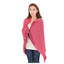 Elegant Women's Loose Tassel Fringe Knit Poncho Cape Sweater Shawl Top Coat PY5 UBY