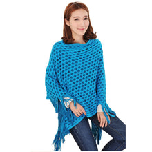 Elegant Women's Loose Tassel Fringe Knit Poncho Cape Sweater Shawl Top Coat PY5 UBY