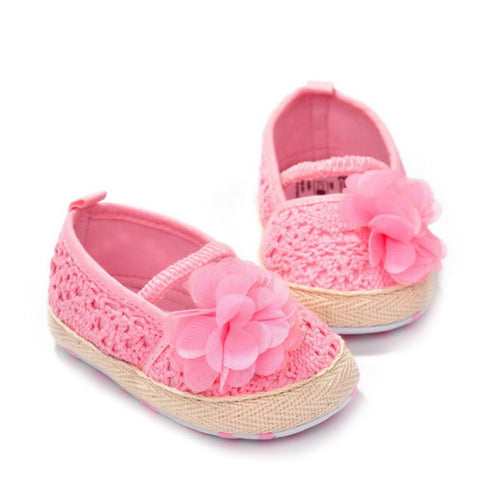 Fashion 0-18 M Girl Baby Soft Soled Crib Crohet Shoes Flower Princess Slip-On Prewalkers UBY