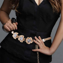 All-match Sweet Metal 3 and 5 Flowers Women Skirt Decorated Belly Chains Body Jewelry Chain UBY