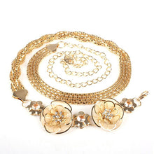 All-match Sweet Metal 3 and 5 Flowers Women Skirt Decorated Belly Chains Body Jewelry Chain UBY