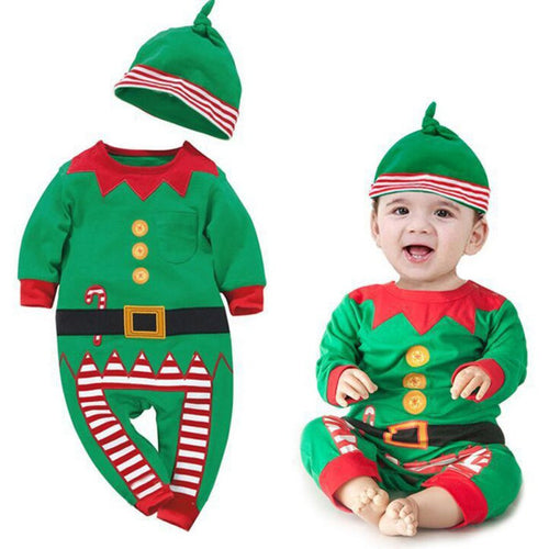 Baby Clothes Christmas Presents Gifts Baby Jumpsuit One-piece Suits born Long Sleeve Clothing Set  Hat UBY