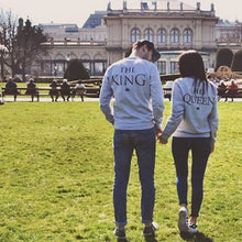 Couples Sweatshirts Print KING QUEEN Long Sleeve Hoodies Lovers Sweatshirt Men and Women Pullovers UBY
