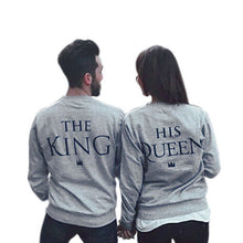 Couples Sweatshirts Print KING QUEEN Long Sleeve Hoodies Lovers Sweatshirt Men and Women Pullovers UBY