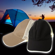Night Fishing LED Baseball Cap Hat Light Glow Club Party Black Fabric Travel Hat Snapbacks Caps UBY