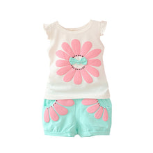 Toddler Baby Girls Clothing Set Sunflower Girls Clothes Sets Kids Casual Sport Suit Set UBY