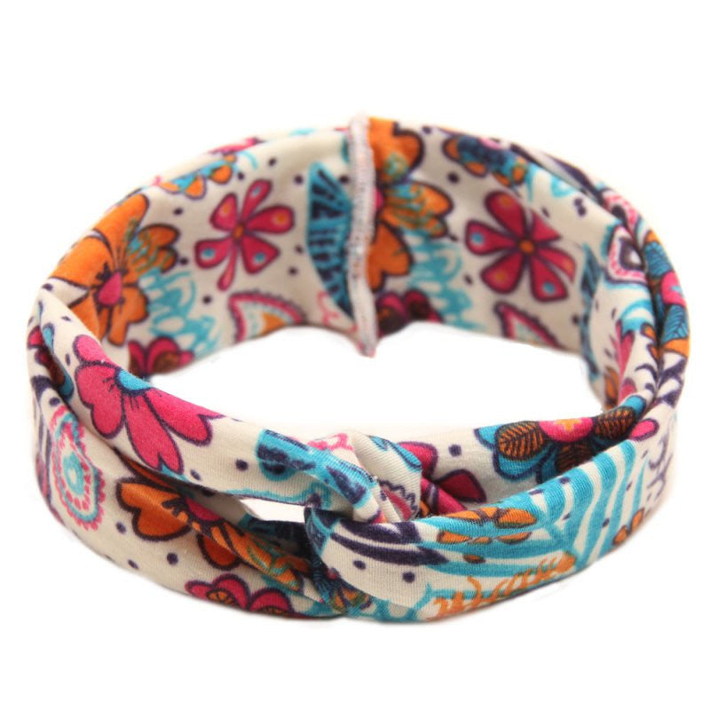 Floral Print Turban Headband Baby Top Knot Headband Girls Headwrap Head Band Hair Accessories Headwear Bandeau Bebe Fille LE3 UBY