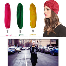 Stretchy Turban Head Wrap Band Sleep Hat Chemo Bandana Hijab Pleated Indian Cap UBY