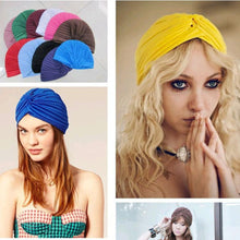 Stretchy Turban Head Wrap Band Sleep Hat Chemo Bandana Hijab Pleated Indian Cap UBY