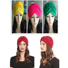 Stretchy Turban Head Wrap Band Sleep Hat Chemo Bandana Hijab Pleated Indian Cap UBY