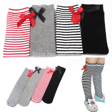 Cotton Kids Baby Bowknot Stripes In tube 1-8Y Girls Dress High Stocking  UBY