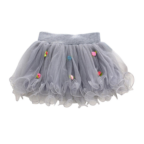 Baby Girls Tutu Rose Fluffy Skirt Party Ball Gown Princess Tulle Mini Skirt 1-4Y UBY