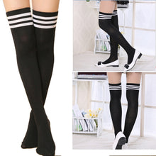Hot Thigh High Sexy Cotton Stocking Women Striped Over Knee Girl Lady Stockings UBY