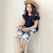 Kid Baby Girl Outfit Clothes Casual T-shirt TopsCapri Pants Cropped Trousers 2PCS Set UBY